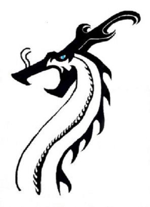 Chinese Tribal Dragon Pic Tattoo